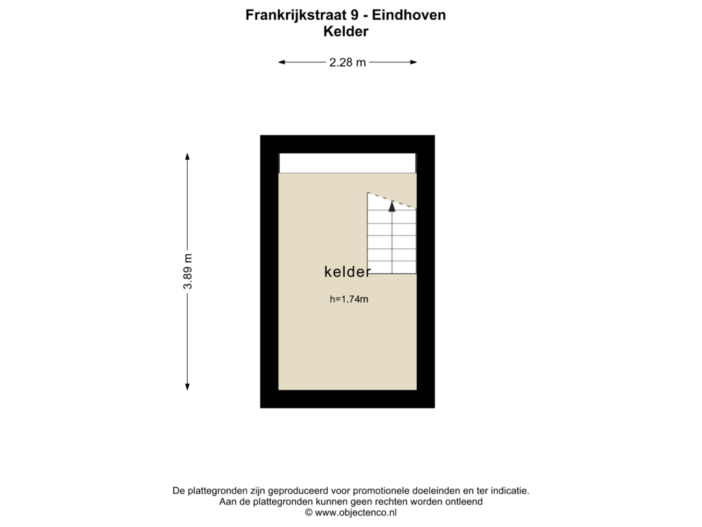 View floorplan of Kelder of Frankrijkstraat 9