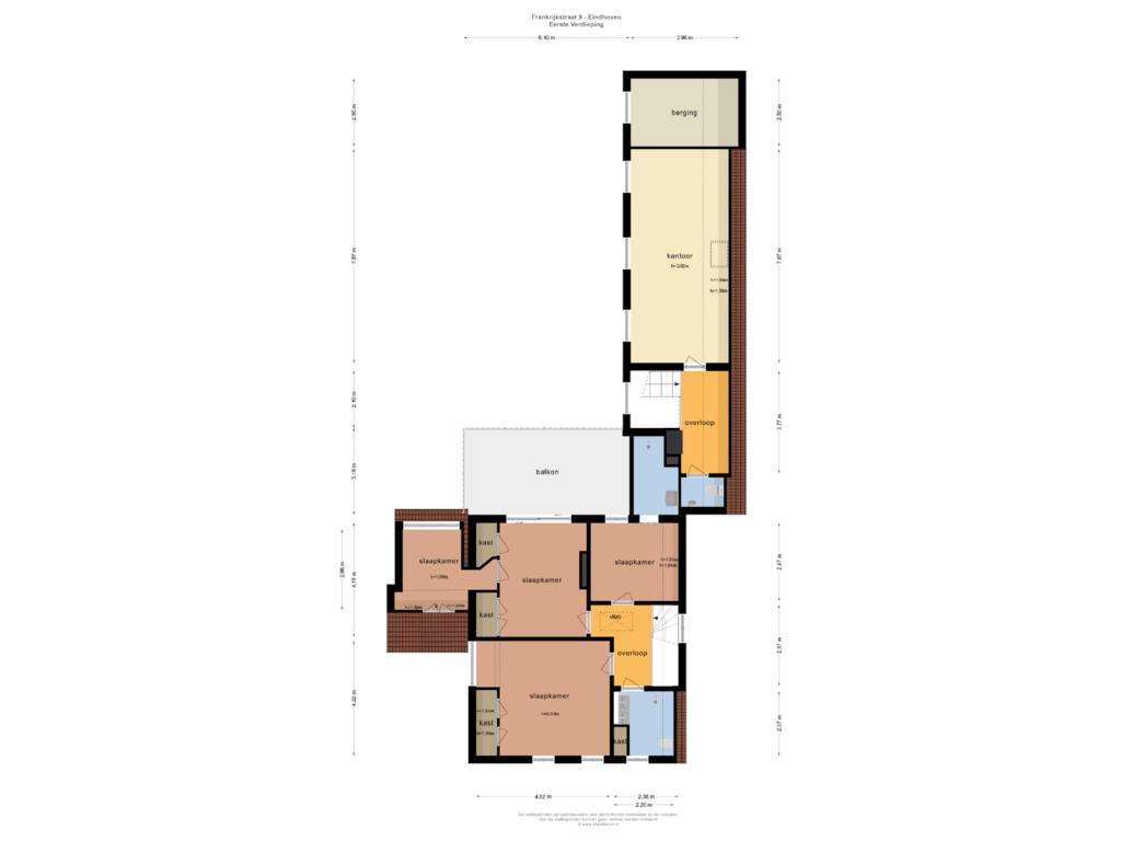 View floorplan of Eerste Verdieping of Frankrijkstraat 9