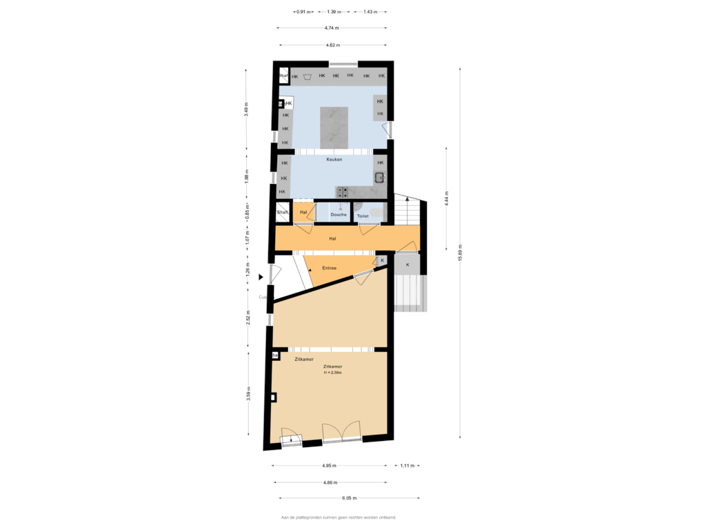 Bekijk plattegrond van Begane Grond van Nauwe Watersteeg 1