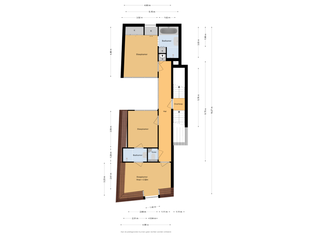 Bekijk plattegrond van 2e Verdieping van Nauwe Watersteeg 1