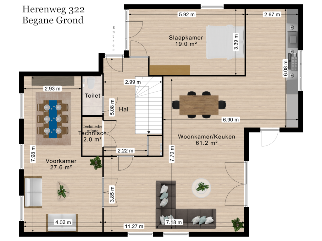 Bekijk plattegrond van Begane Grond van Herenweg 322