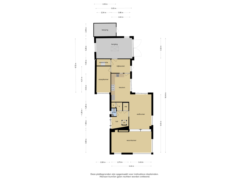 View floorplan of Begane grond of Bentinckstraat 38