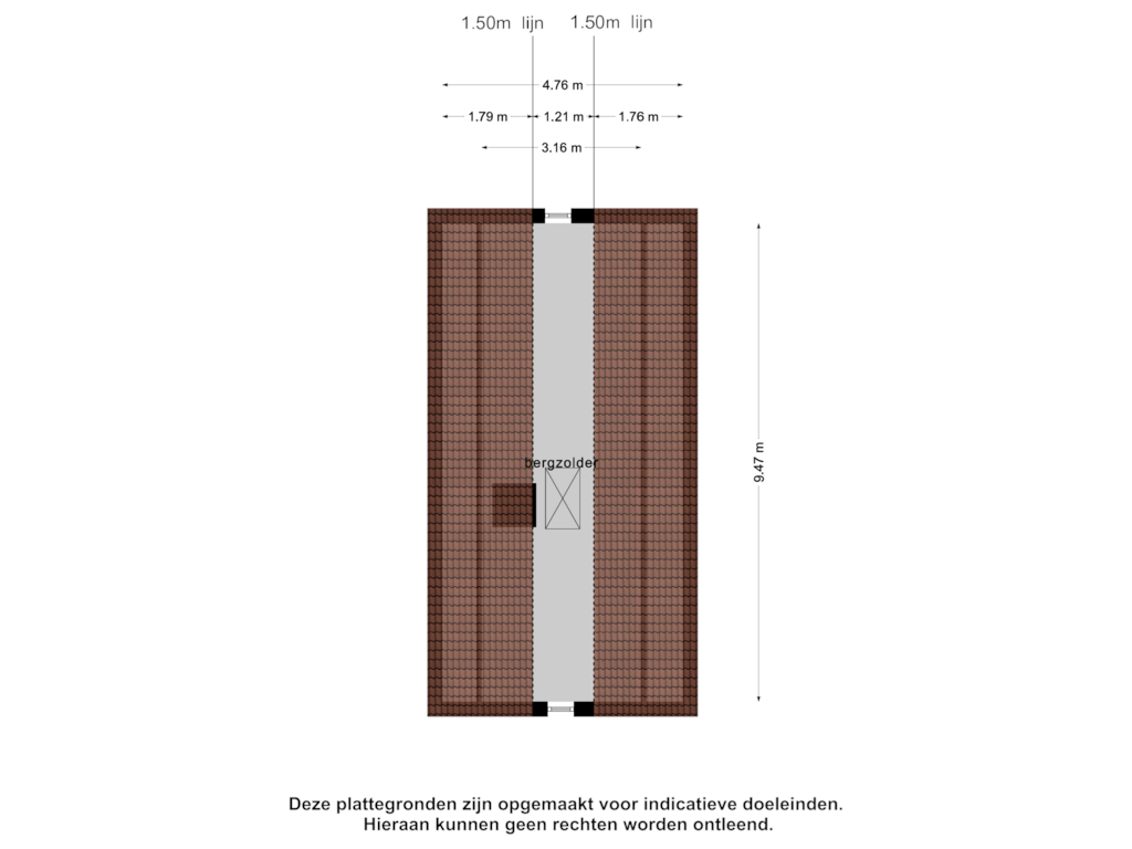 View floorplan of Zolder of Bentinckstraat 38