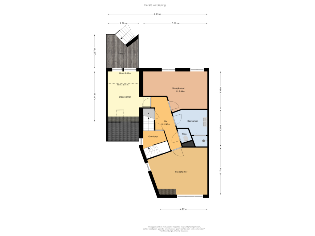 Bekijk plattegrond van Eerste verdieping van Caro van Eycksingel 27