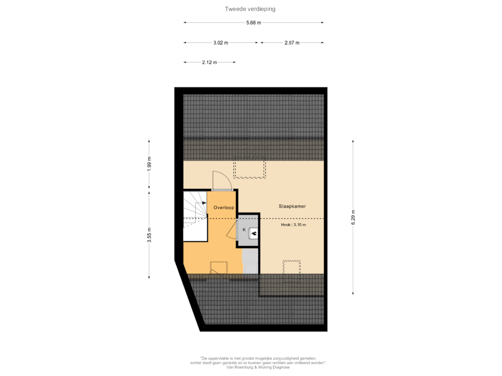 Bekijk plattegrond van Tweede verdieping van Caro van Eycksingel 27