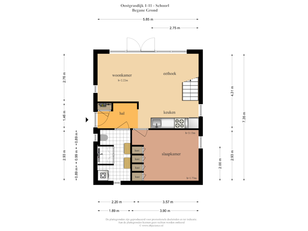 View floorplan of Begane Grond of Oostgrasdijk 1-11