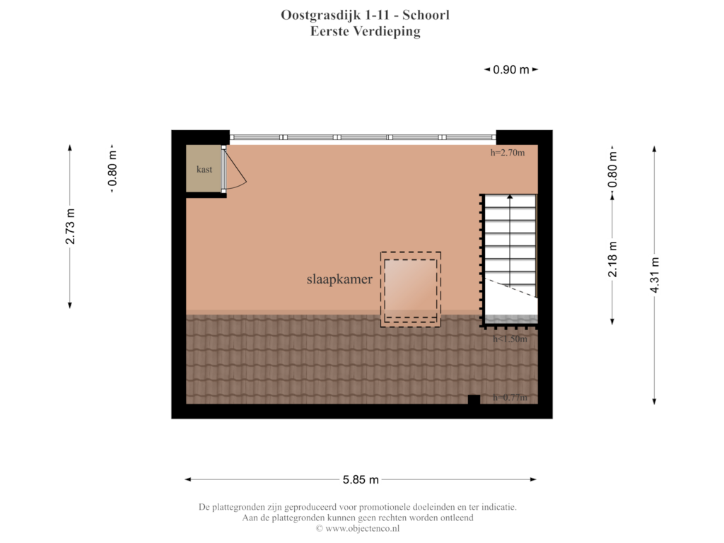 View floorplan of Eerste Verdieping of Oostgrasdijk 1-11