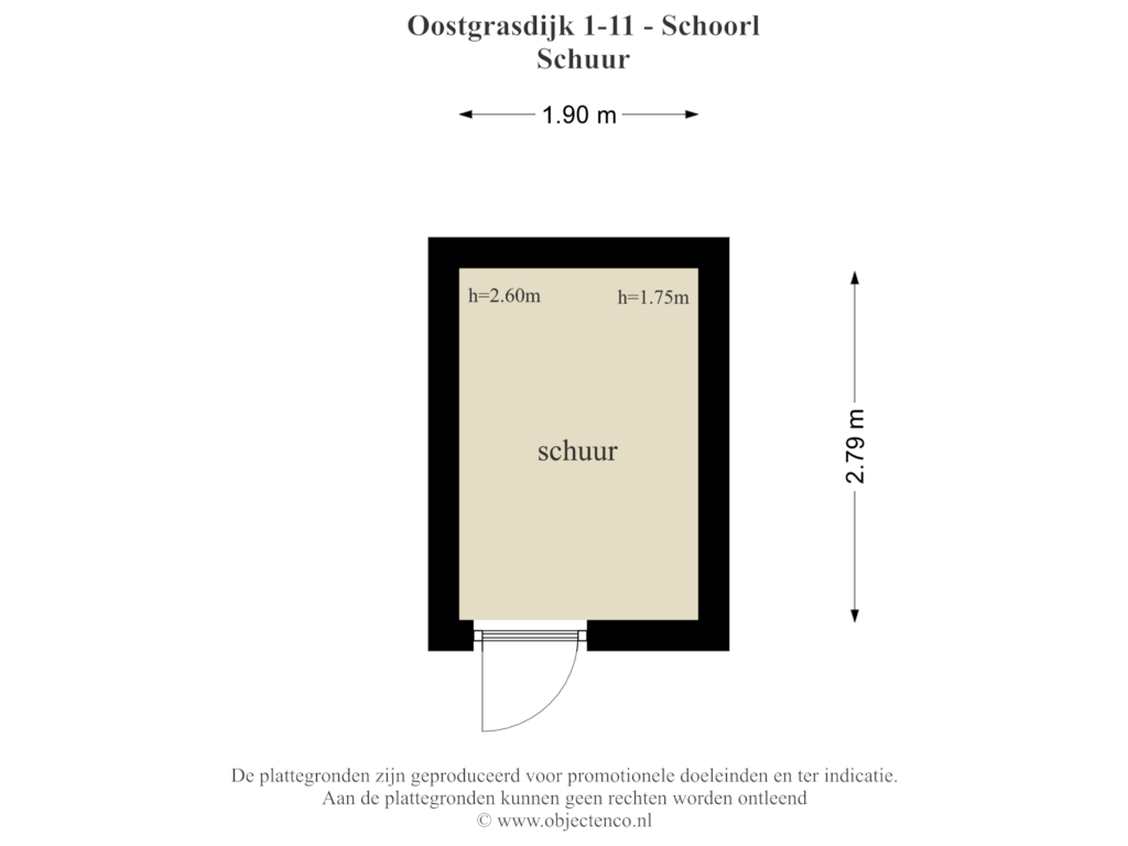 View floorplan of Schuur of Oostgrasdijk 1-11