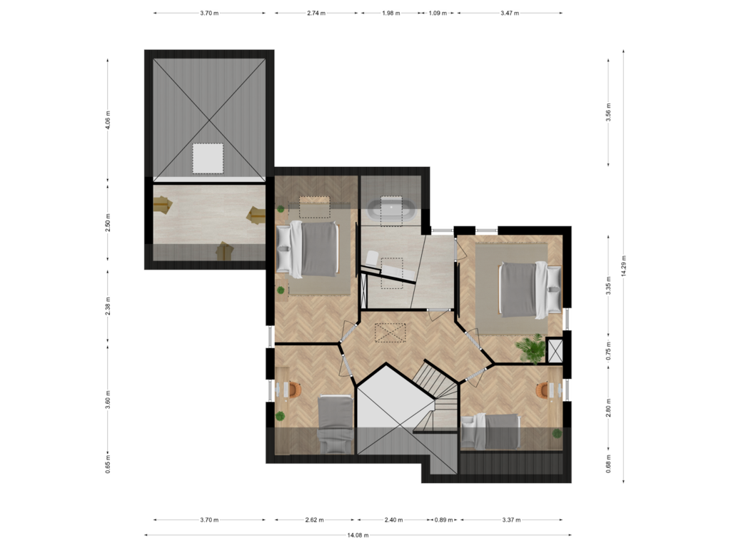 Bekijk plattegrond van Eerste verdieping van Hogevaert 7