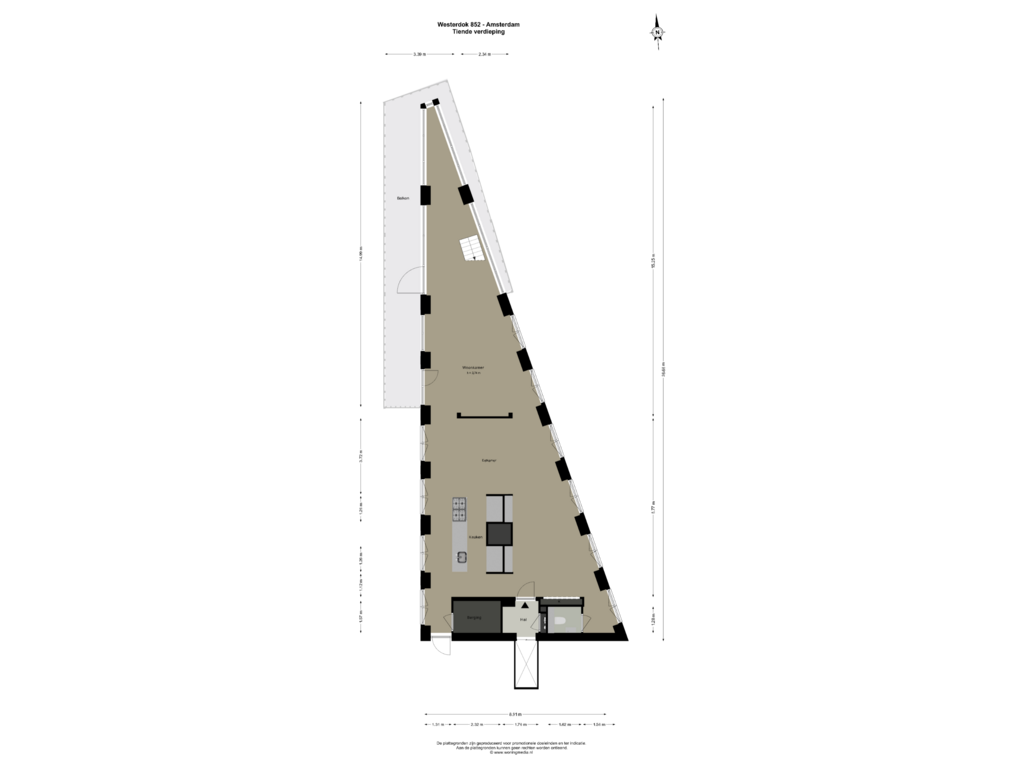 Bekijk plattegrond van Tiende verdieping van Westerdok 852