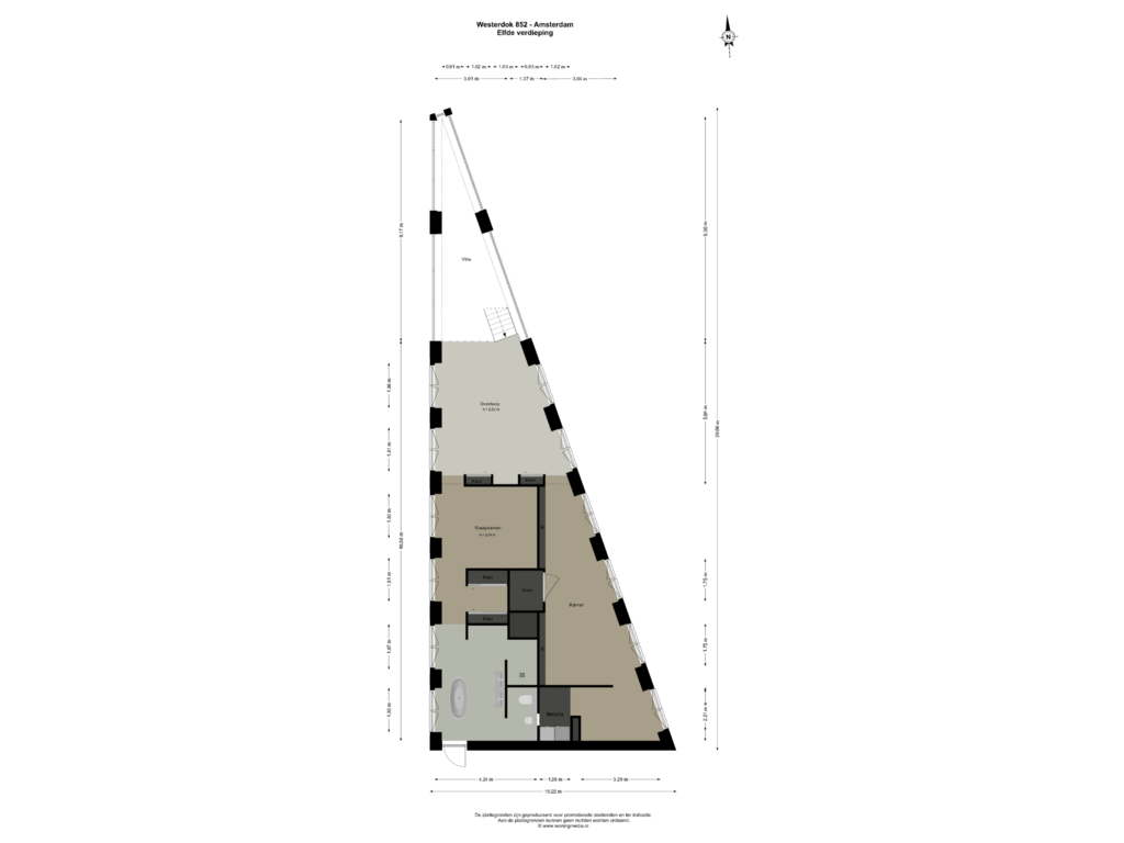 Bekijk plattegrond van Elfde verdieping van Westerdok 852