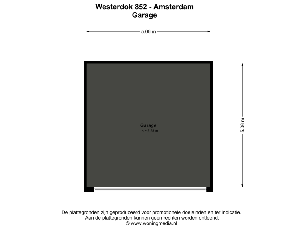 Bekijk plattegrond van Garage van Westerdok 852