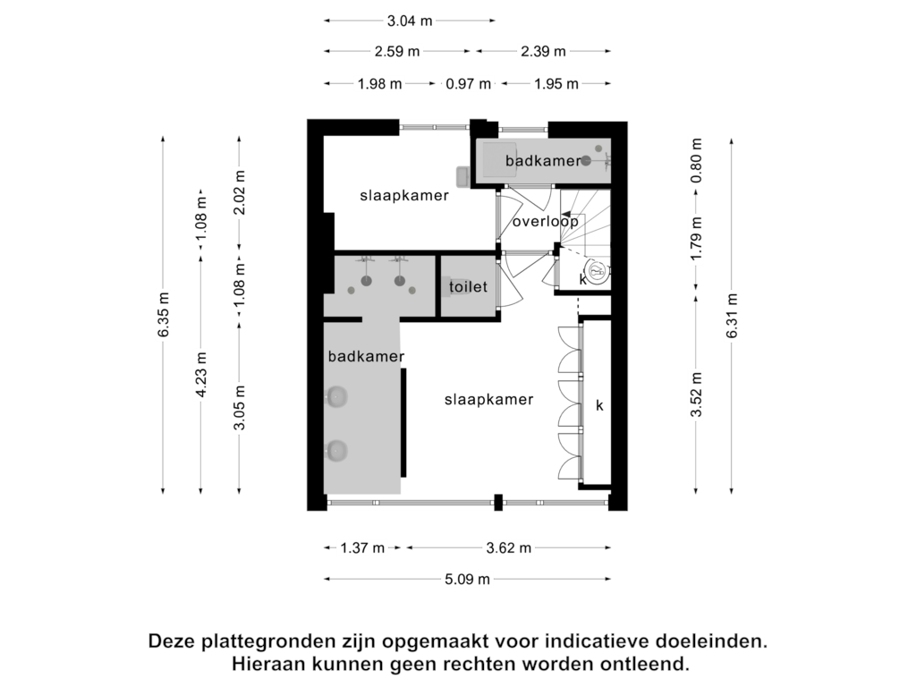 View floorplan of 2e  verdieping of Rozemarijnstraat 41