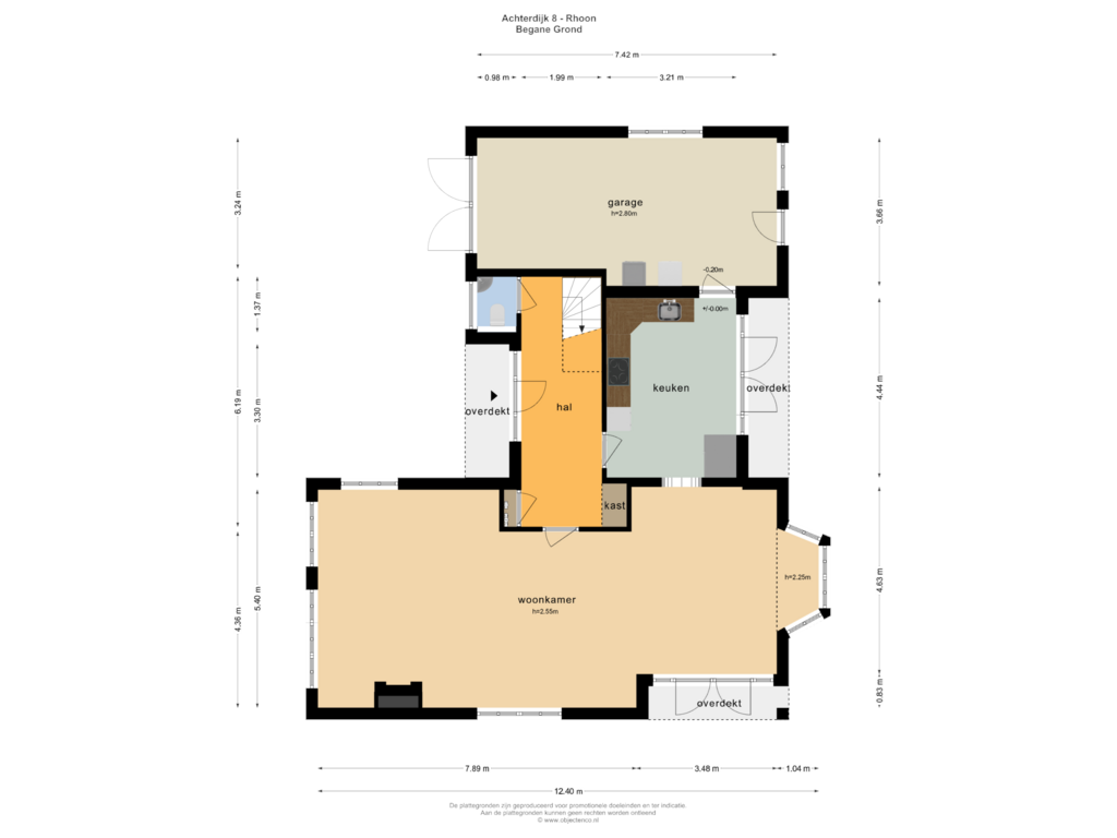 Bekijk plattegrond van BEGANE GROND van Achterdijk 8