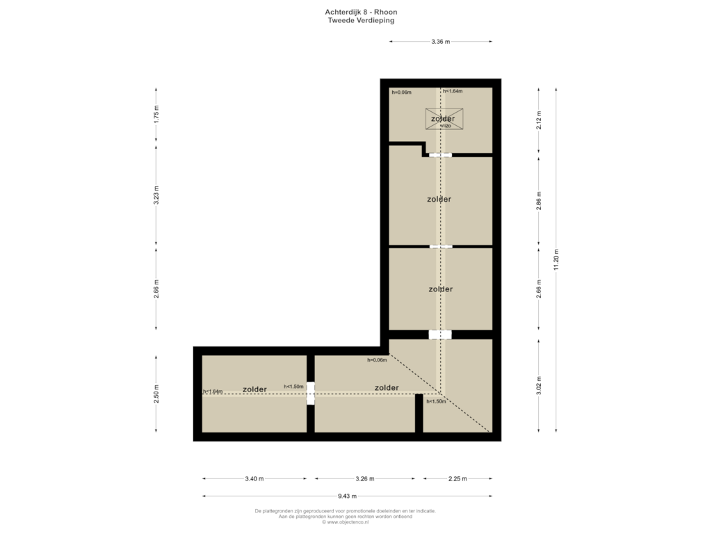 Bekijk plattegrond van TWEEDE VERDIEPING van Achterdijk 8