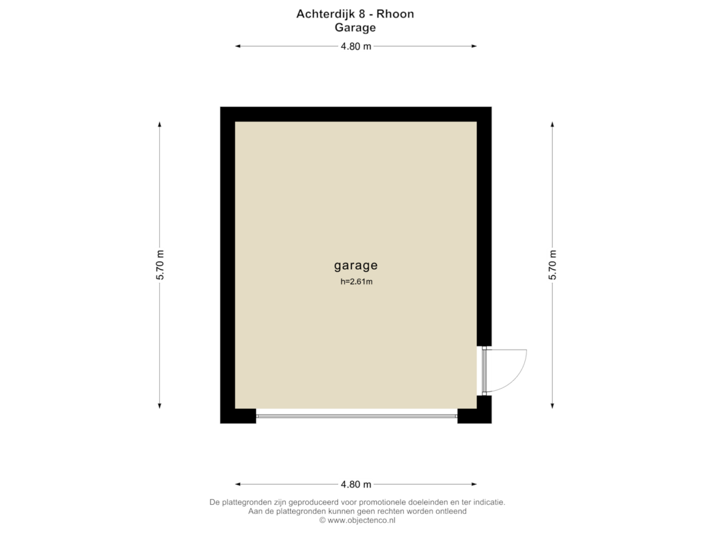 Bekijk plattegrond van GARAGE van Achterdijk 8