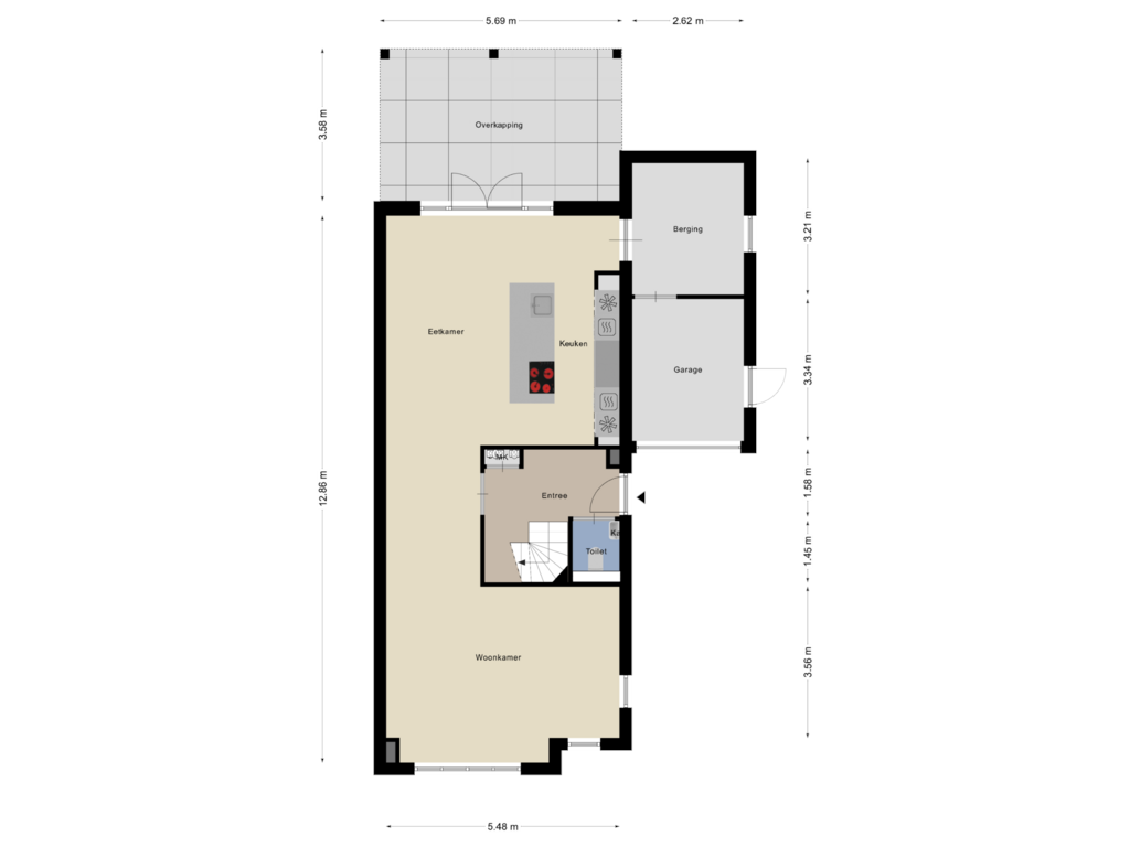 View floorplan of Begane Grond of Bosbes 2