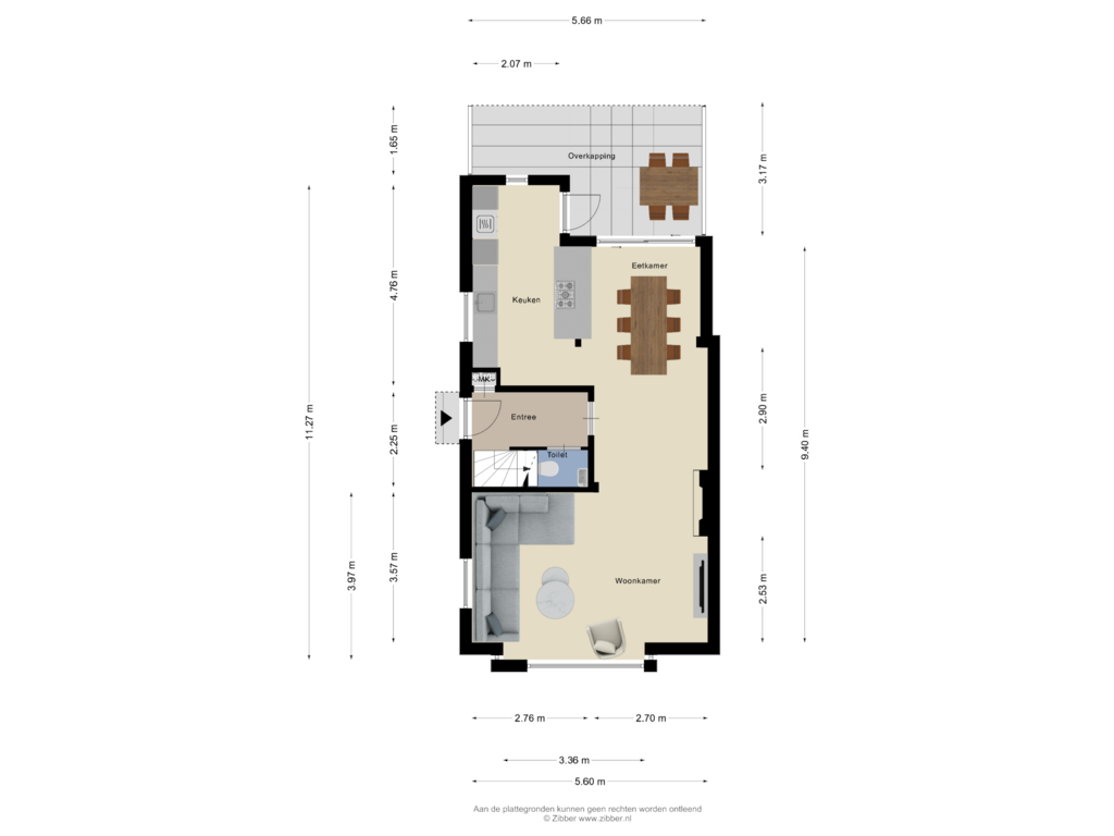 View floorplan of Begane Grond of St. Antoniusstraat 14-A