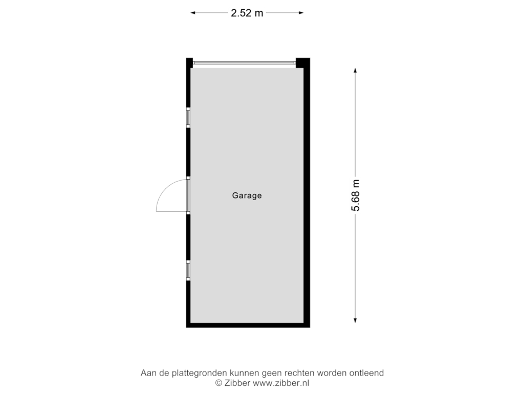 View floorplan of Garage of St. Antoniusstraat 14-A