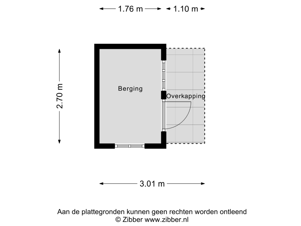 View floorplan of Berging of St. Antoniusstraat 14-A