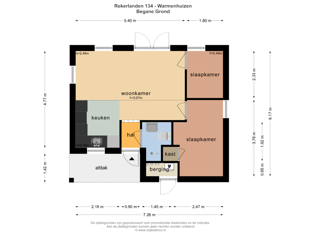 Bekijk plattegrond van BEGANE GROND van Rekerlanden 134