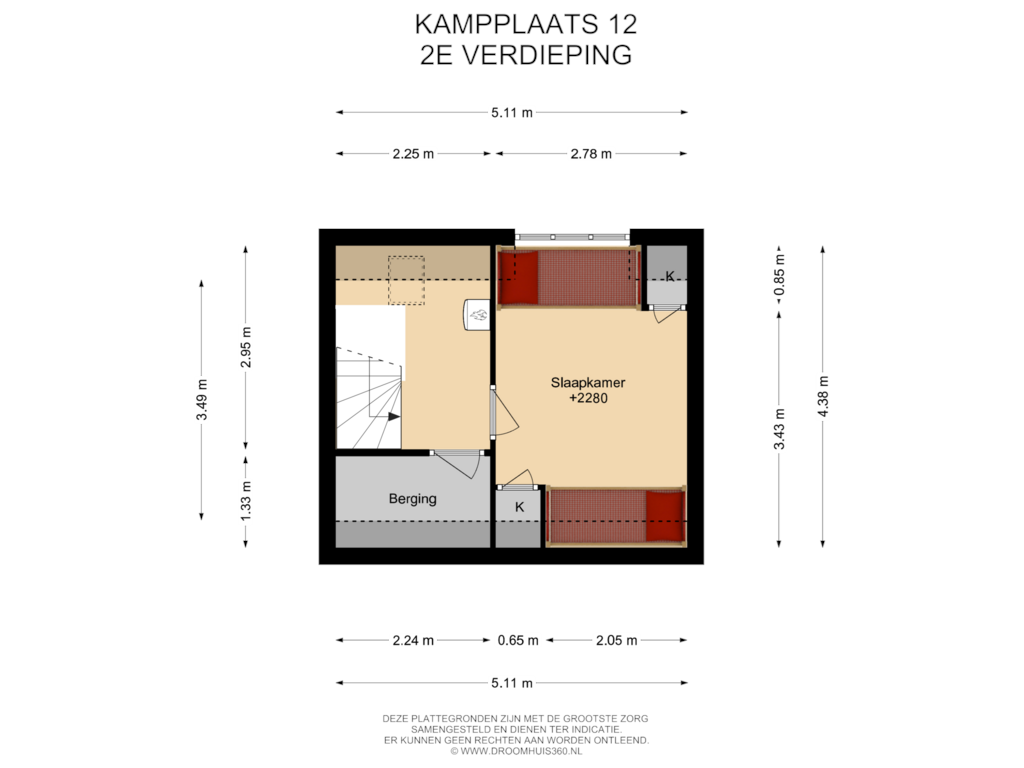 View floorplan of 2E Verdieping of Kampplaats 12