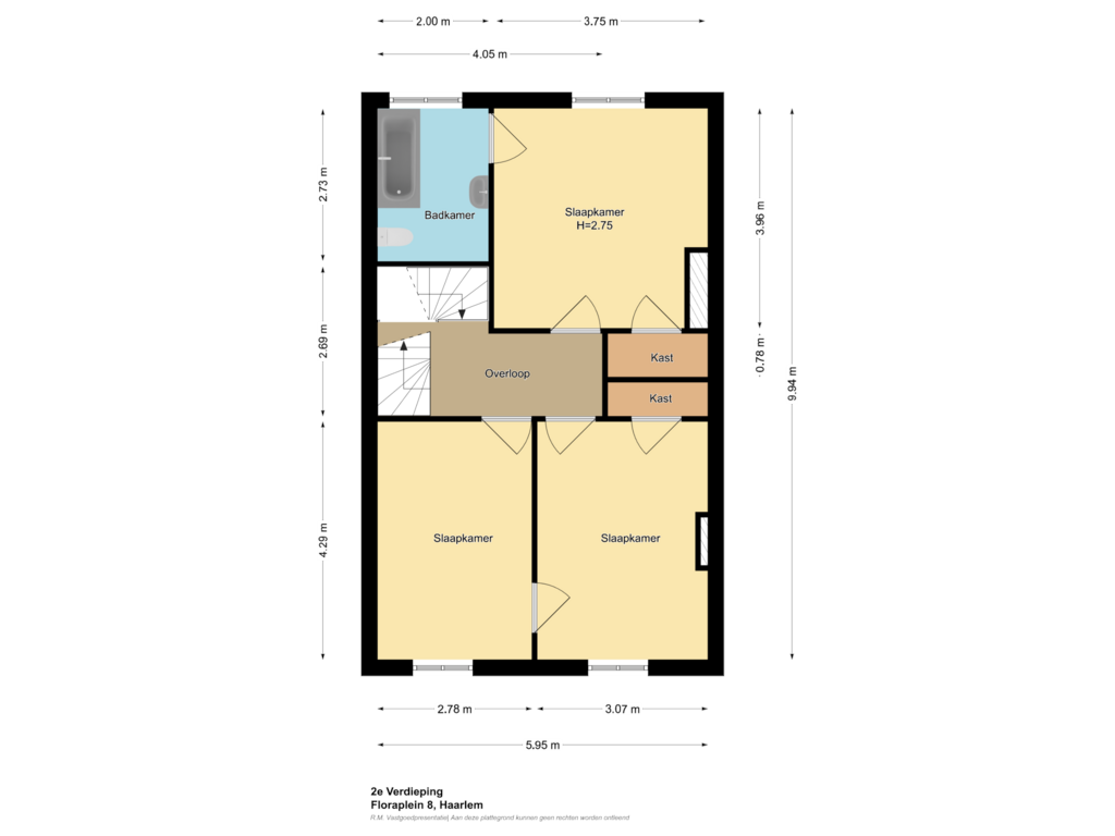 Bekijk plattegrond van 2e Verdieping van Floraplein 8