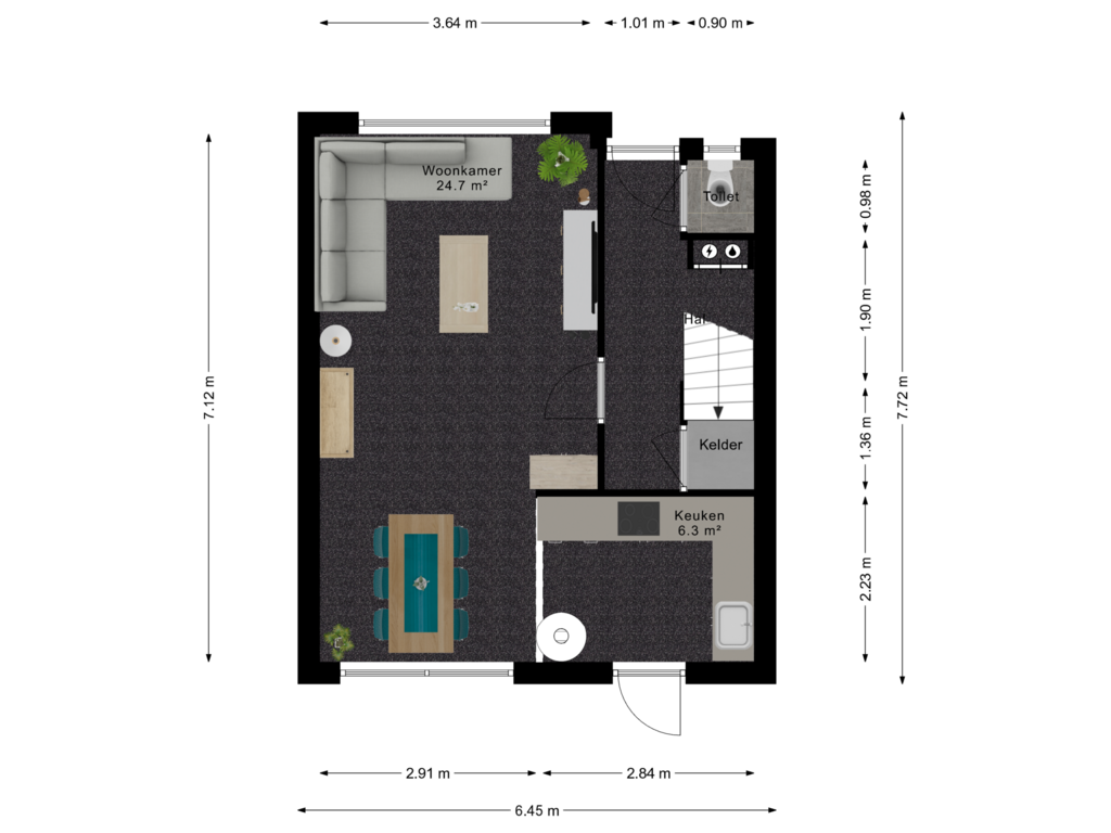 View floorplan of First floor of Peerdendries 25