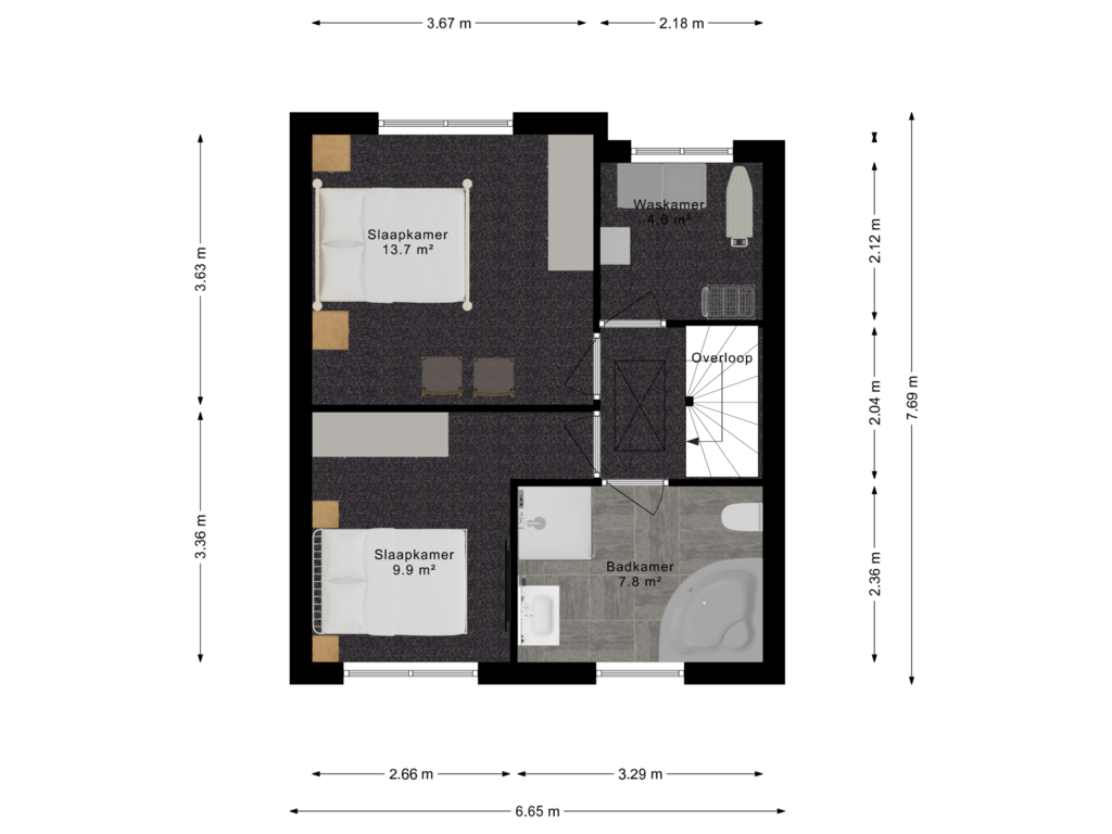 View floorplan of Second Floor of Peerdendries 25