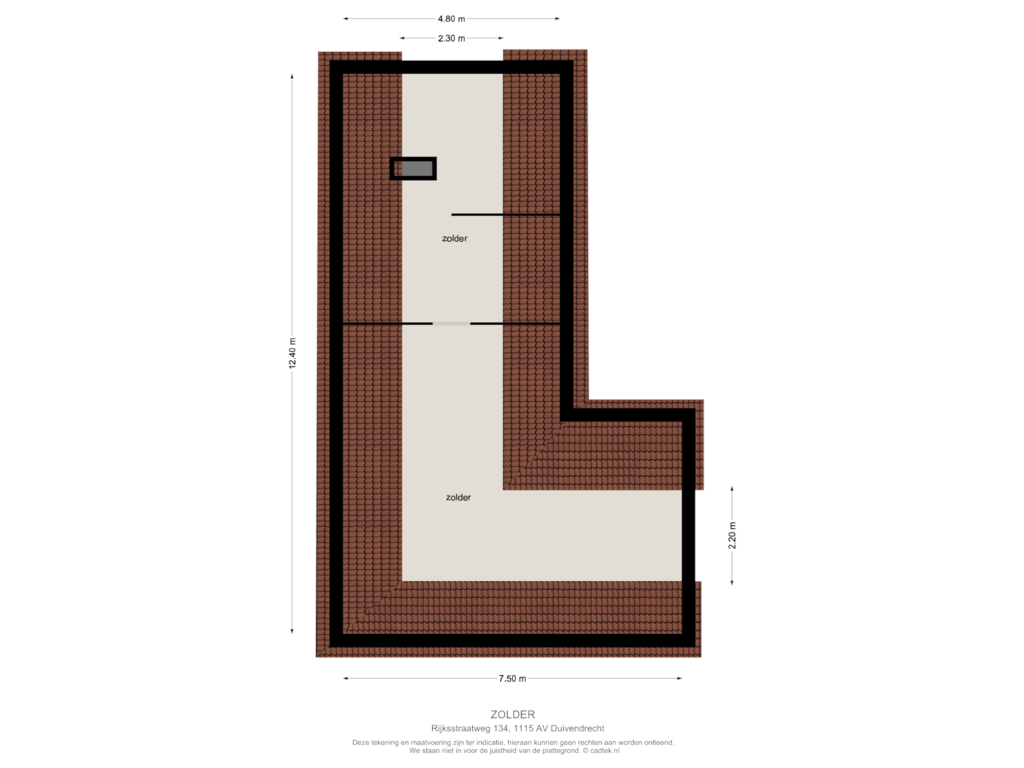 Bekijk plattegrond van Zolder van Rijksstraatweg 134