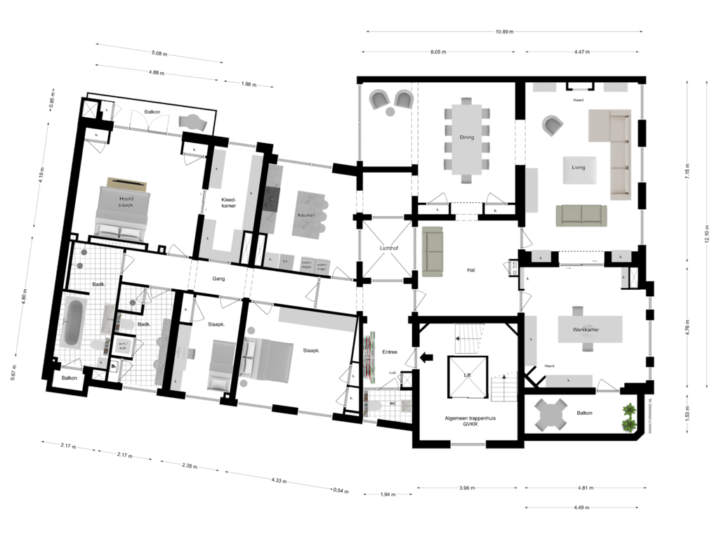 Bekijk plattegrond van 3e VERDIEPING van Schubertstraat 40-3