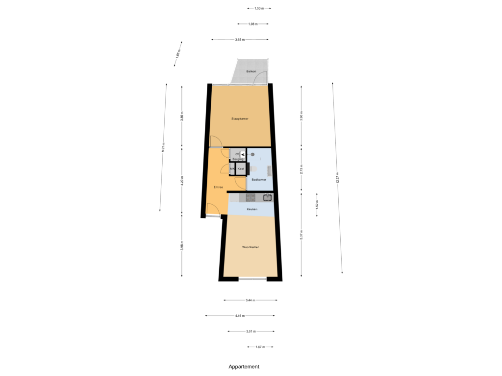 View floorplan of Appartement of Troelstrakade 895