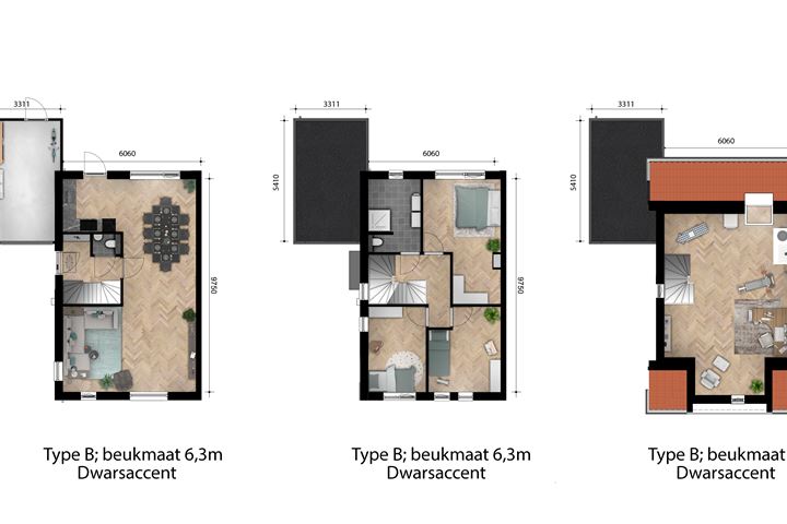 Bekijk foto 3 van Type B twee-onder-een-kap (XXL) (Bouwnr. 12)