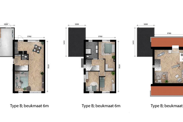 Bekijk foto 4 van Type D twee-onder-een-kap (extra breed) (Bouwnr. 37)