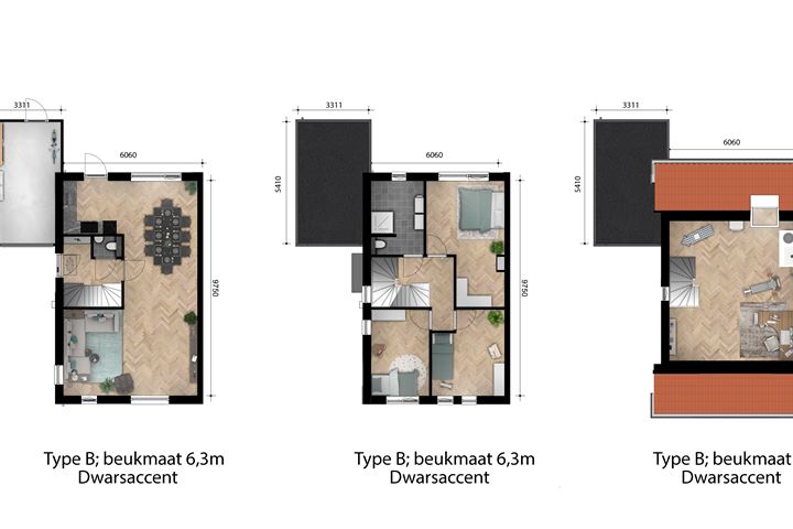 Bekijk foto 4 van Type B twee-onder-een-kap (XXL) (Bouwnr. 14)