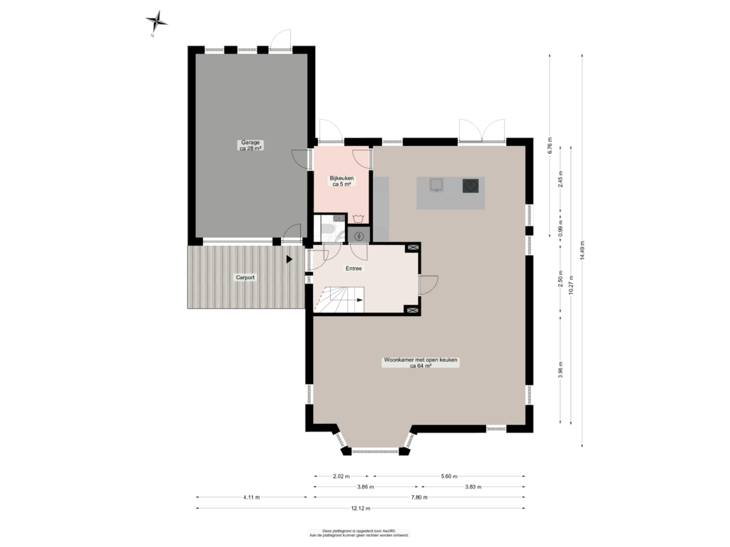 View floorplan of Begane grond of Cypressenlaan 44