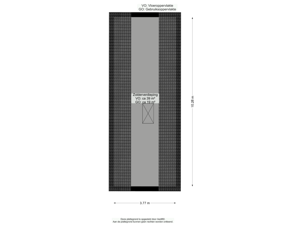 View floorplan of Tweede verdieping of Cypressenlaan 44