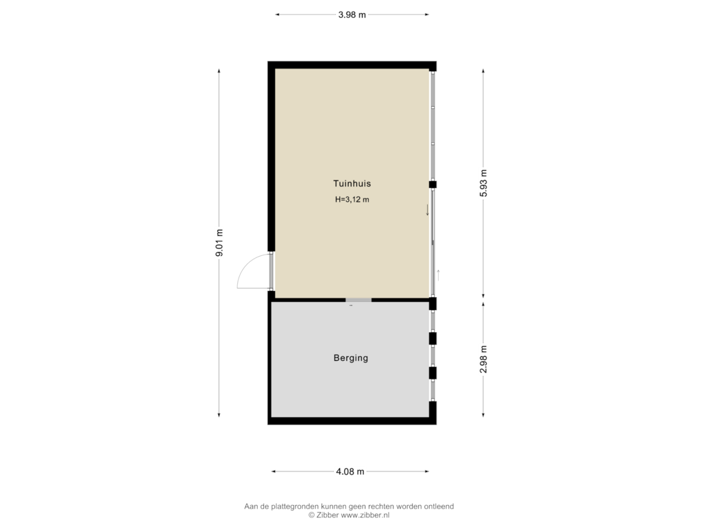 Bekijk plattegrond van Tuinhuis van Burgemeester Wuiteweg 60