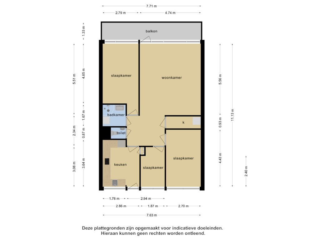 View floorplan of Appsrtement of Oost-Dorsch 113