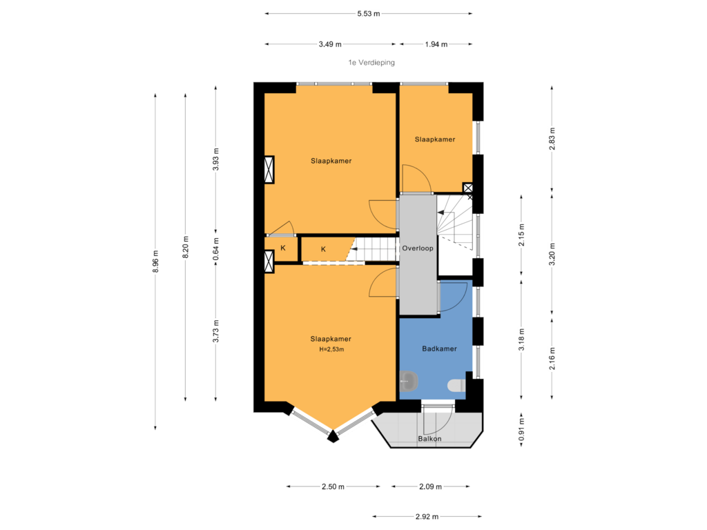 Bekijk plattegrond van 1e Verdieping van Wijngaardenlaan 48