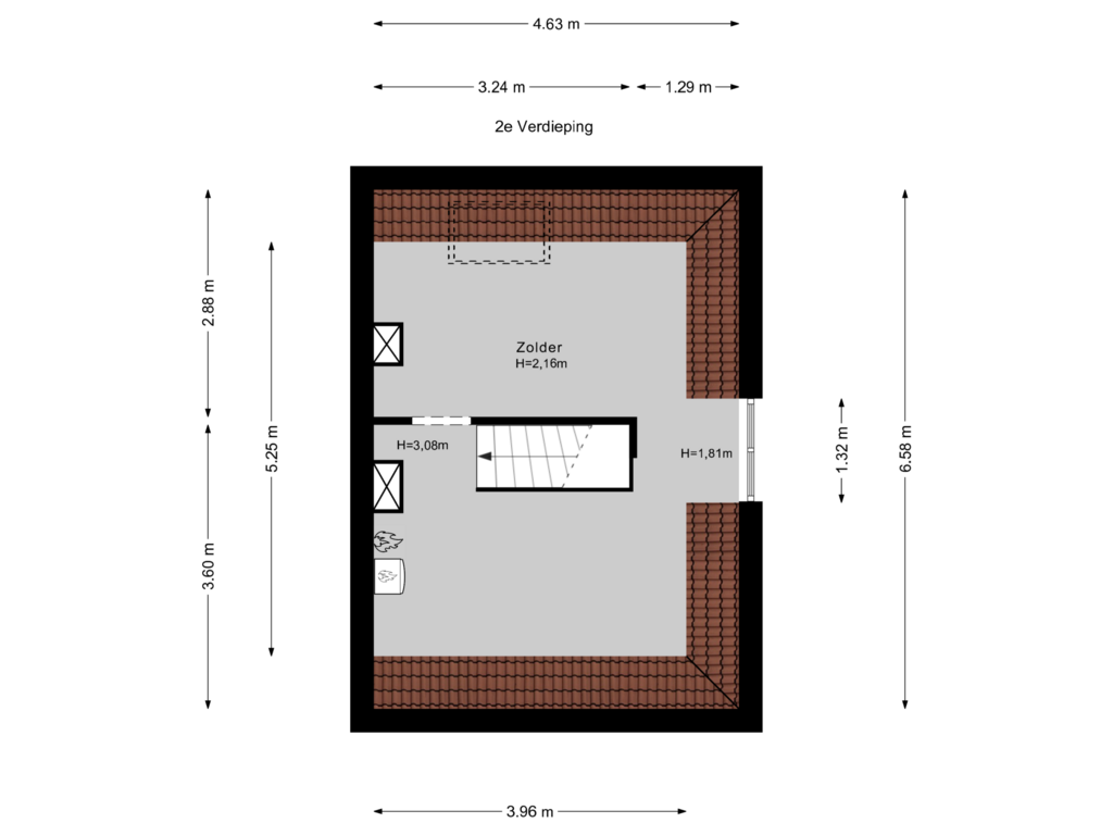 Bekijk plattegrond van 2e Verdieping van Wijngaardenlaan 48