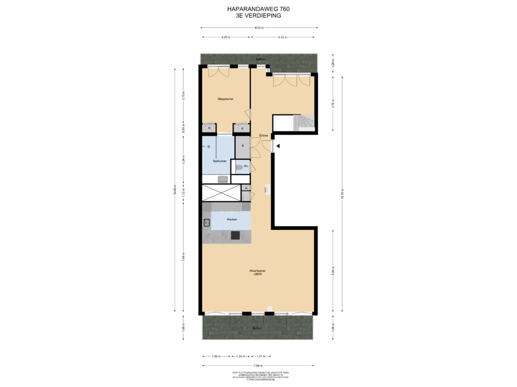 Bekijk plattegrond van 3E Verdieping van Haparandaweg 760