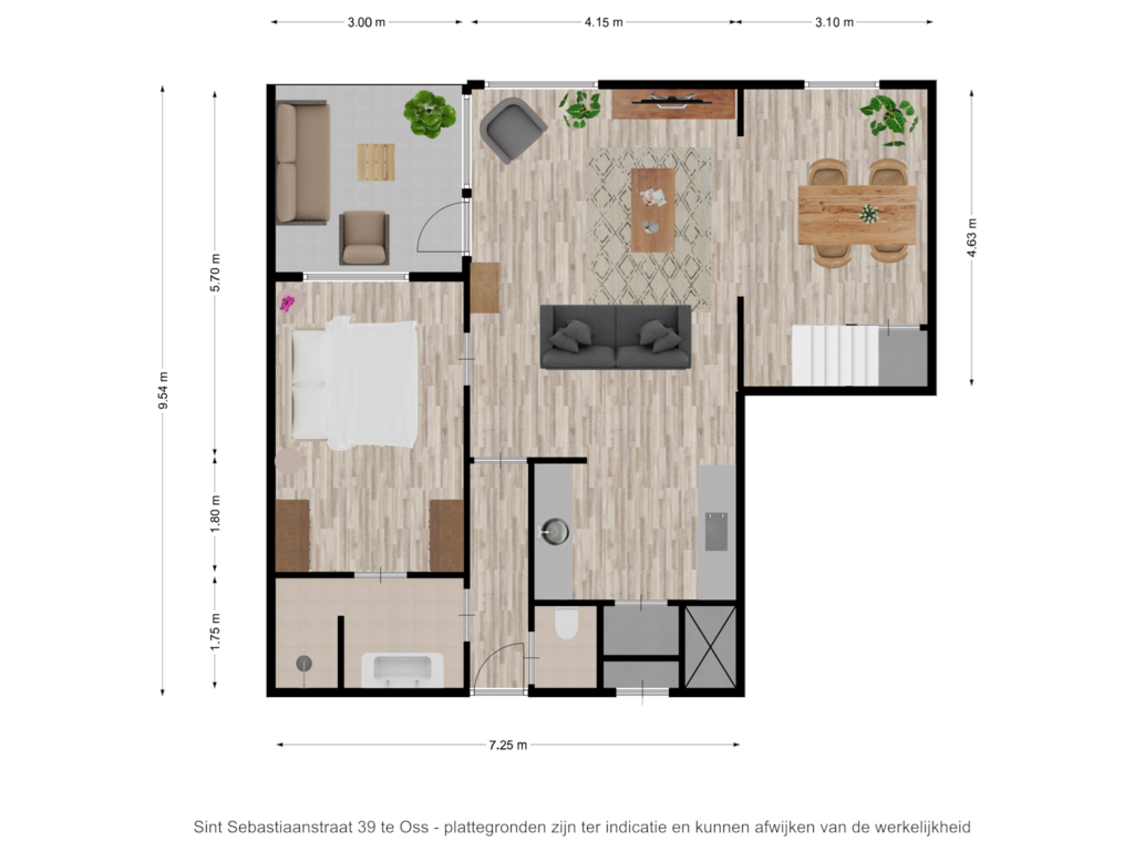 View floorplan of Sint Sebastiaanstraat 39 te Oss - begane grond of Sint Sebastiaanstraat 39