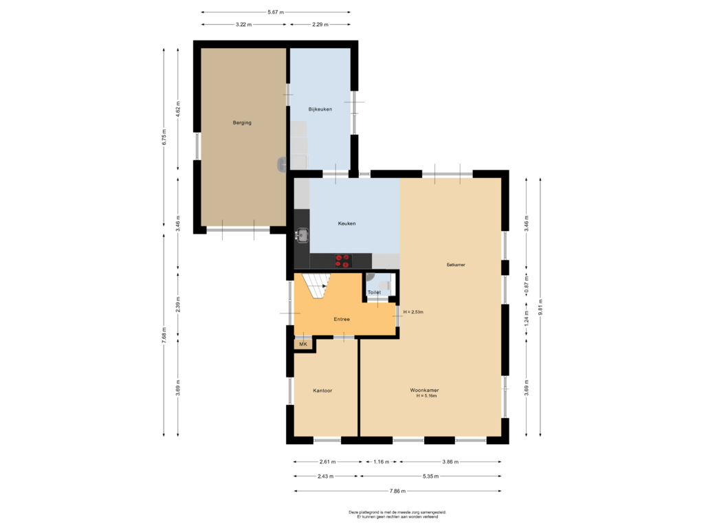 Bekijk plattegrond van Begane grond van Poldersweegje 18