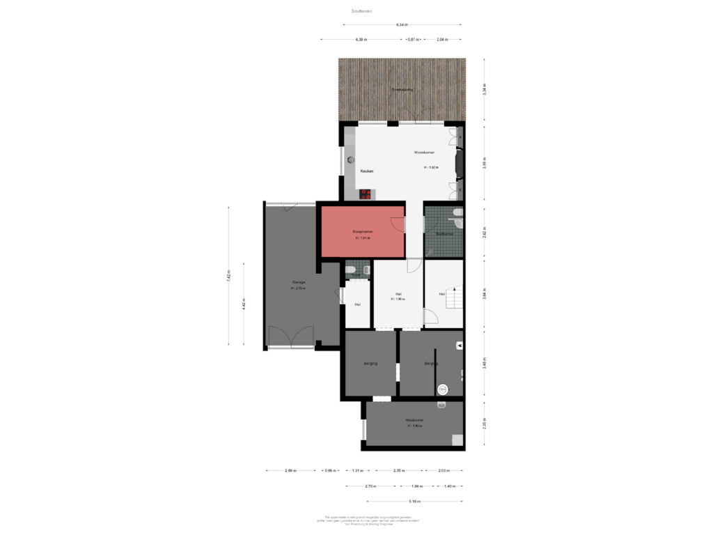 Bekijk plattegrond van Souterrain van Amsteldijk Noord 105