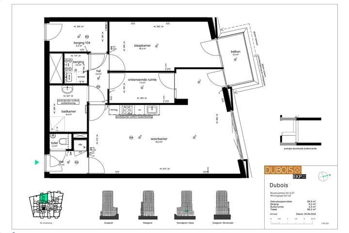 Bekijk foto 2 van 2-kamer appartement (Bouwnr. 327)