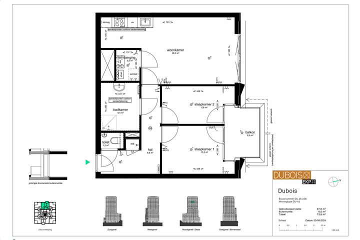 Bekijk foto 2 van 3-kamer appartement (Bouwnr. 15108)