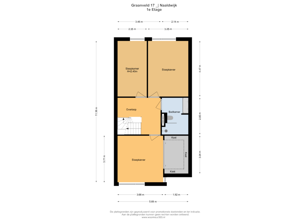 Bekijk plattegrond van 1e Etage van Graanveld 17