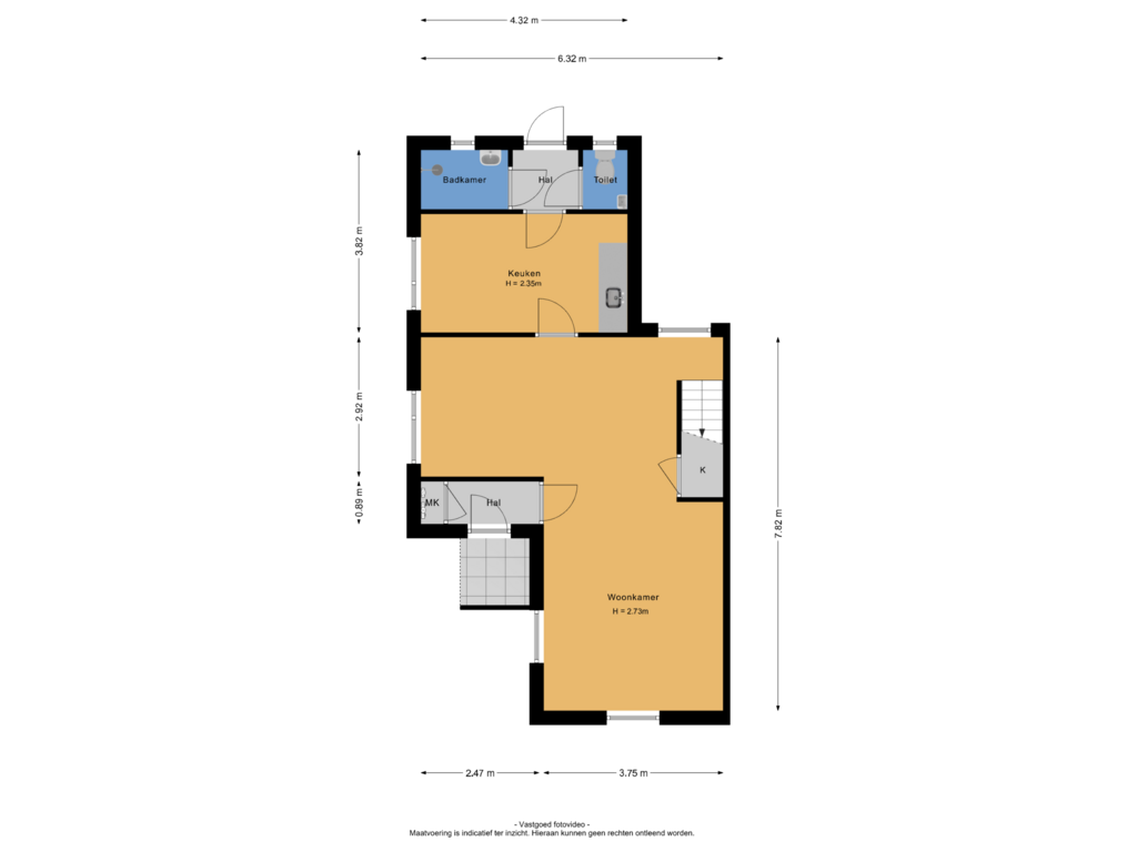 Bekijk plattegrond van Begane grond van Oosterhoutsestraat 63