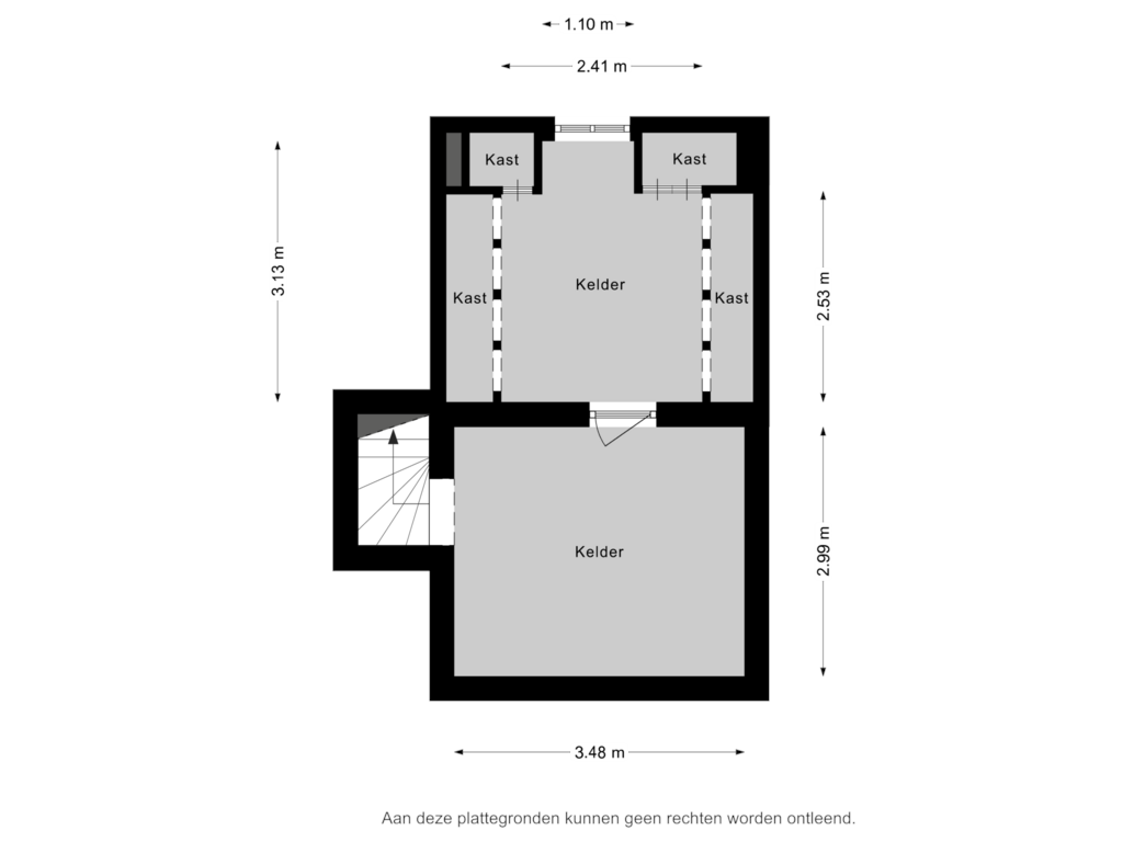 Bekijk plattegrond van Kelder van Lissevenlaan 29